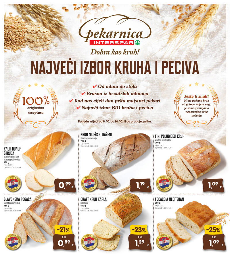 Spar najveći izbor kruha i peciva