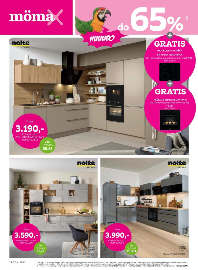 Mömax katalog - Do -65% na izbrane kuhinje po naročilu