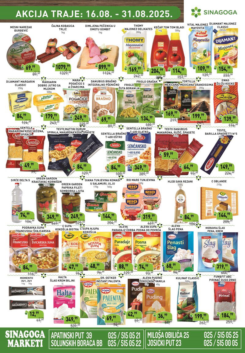 Sinagoga katalog akcija