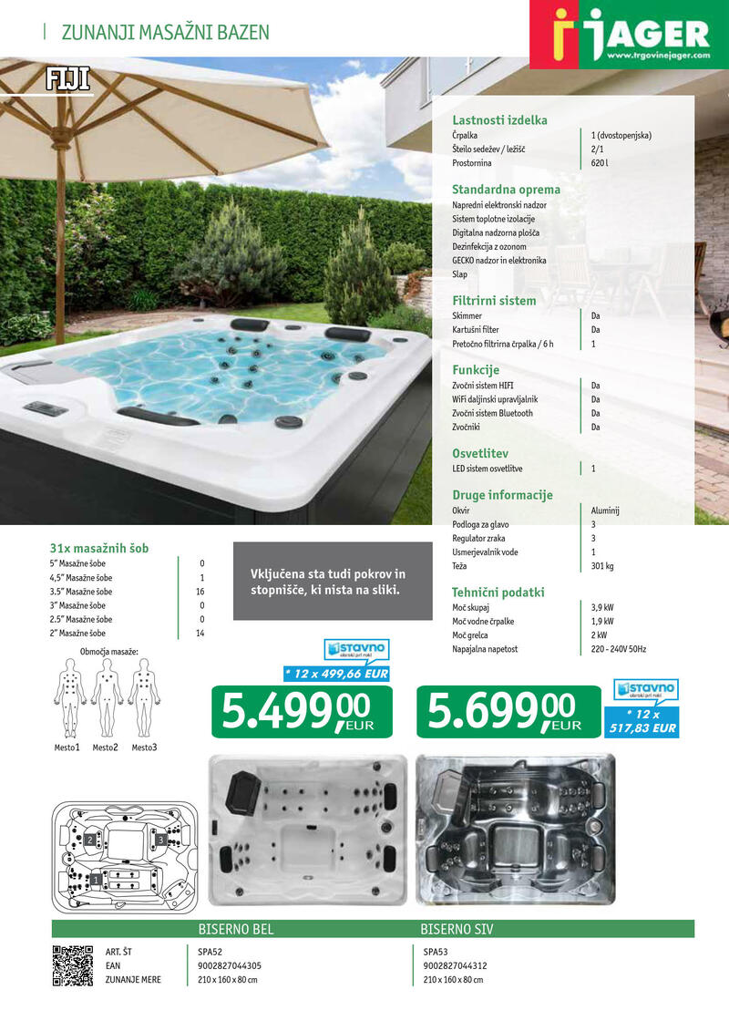 Jager savne in masažni bazeni