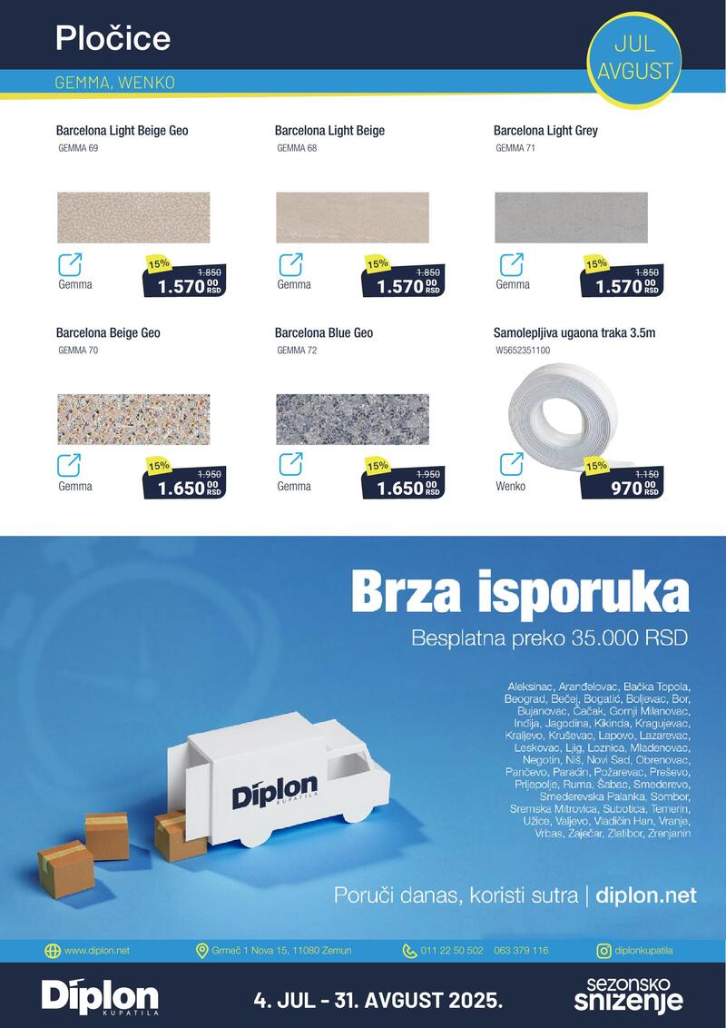 Diplon kupatila katalog akcija