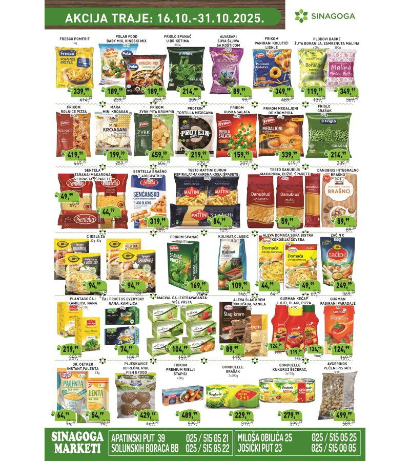 Sinagoga katalog akcija