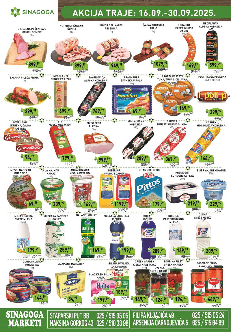 Sinagoga katalog akcija