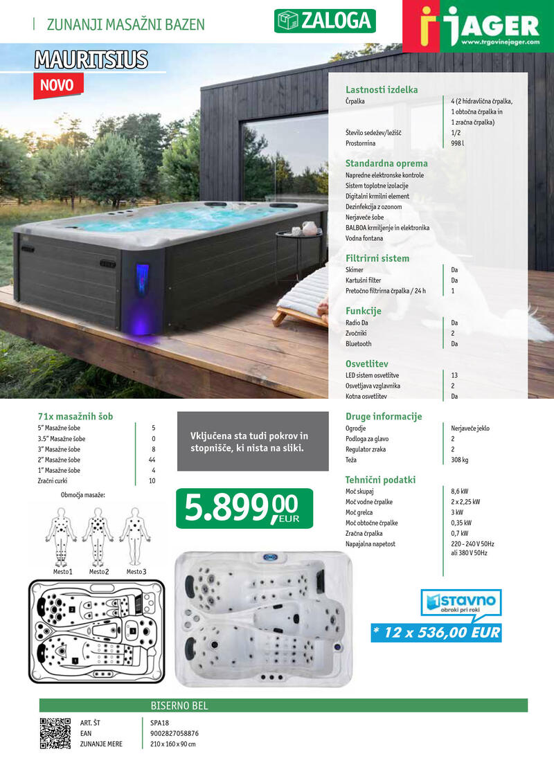 Jager savne in masažni bazeni