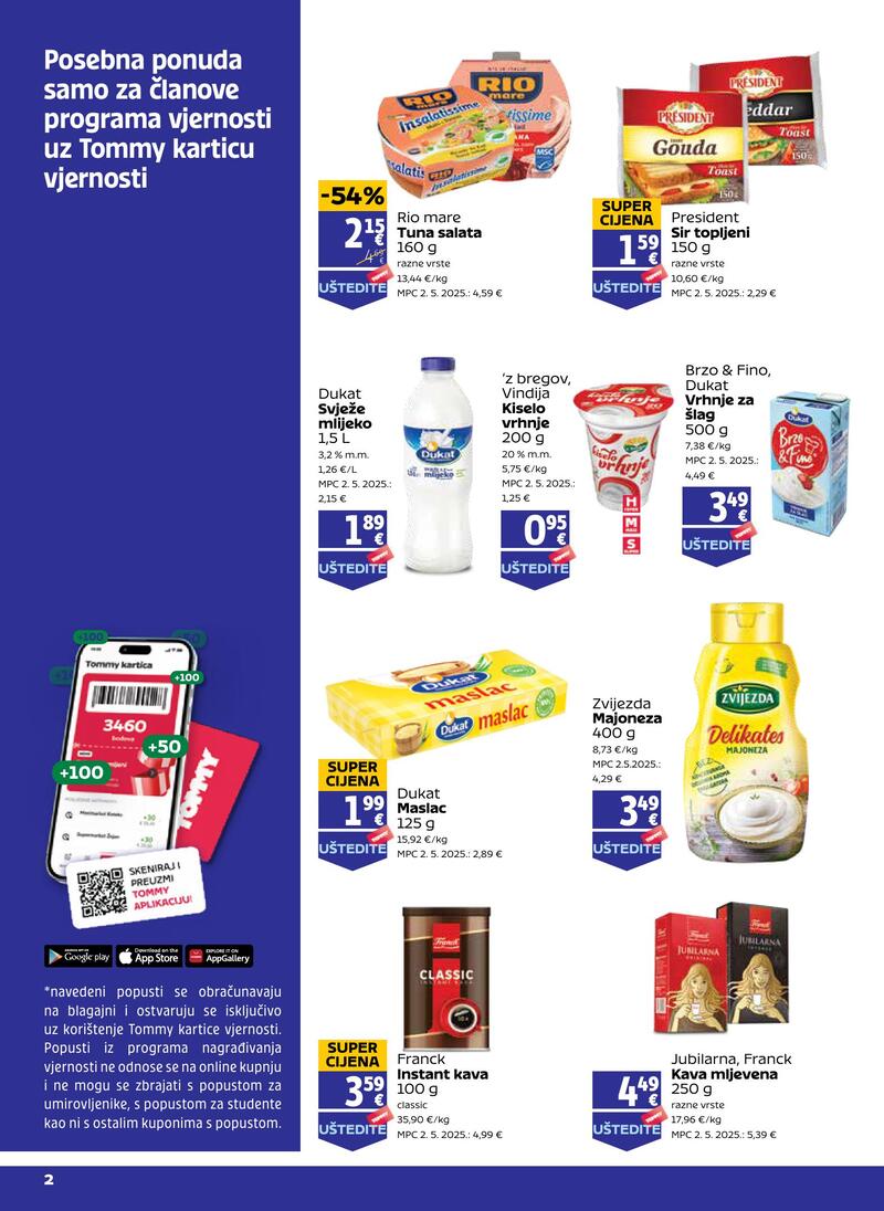 Tommy katalog akcija Pogodnosti za Tommy vjerne članove