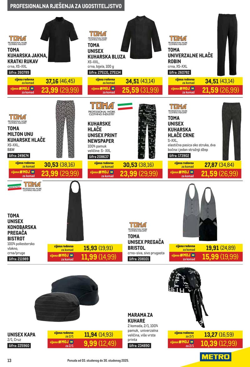 Metro gastro - ponuda proizvoda za ugostiteljstvo