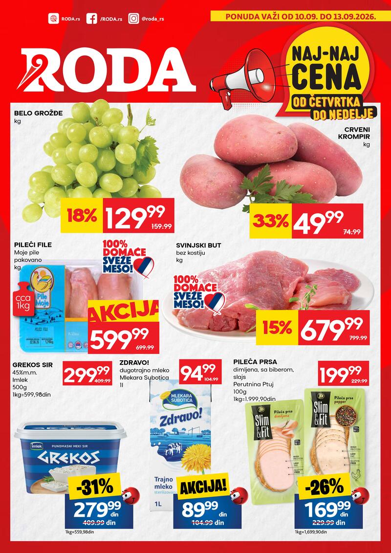Roda katalog akcija Naj-naj ponuda od četvrtka do nedelje