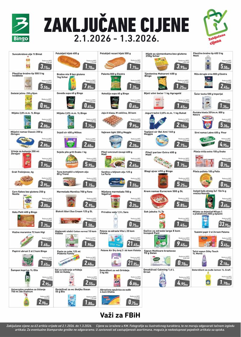 Bingo zaključane cijene