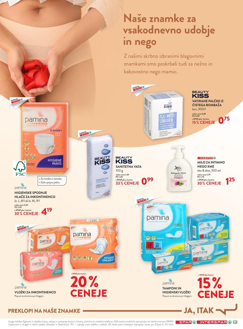 Spar osebna nega