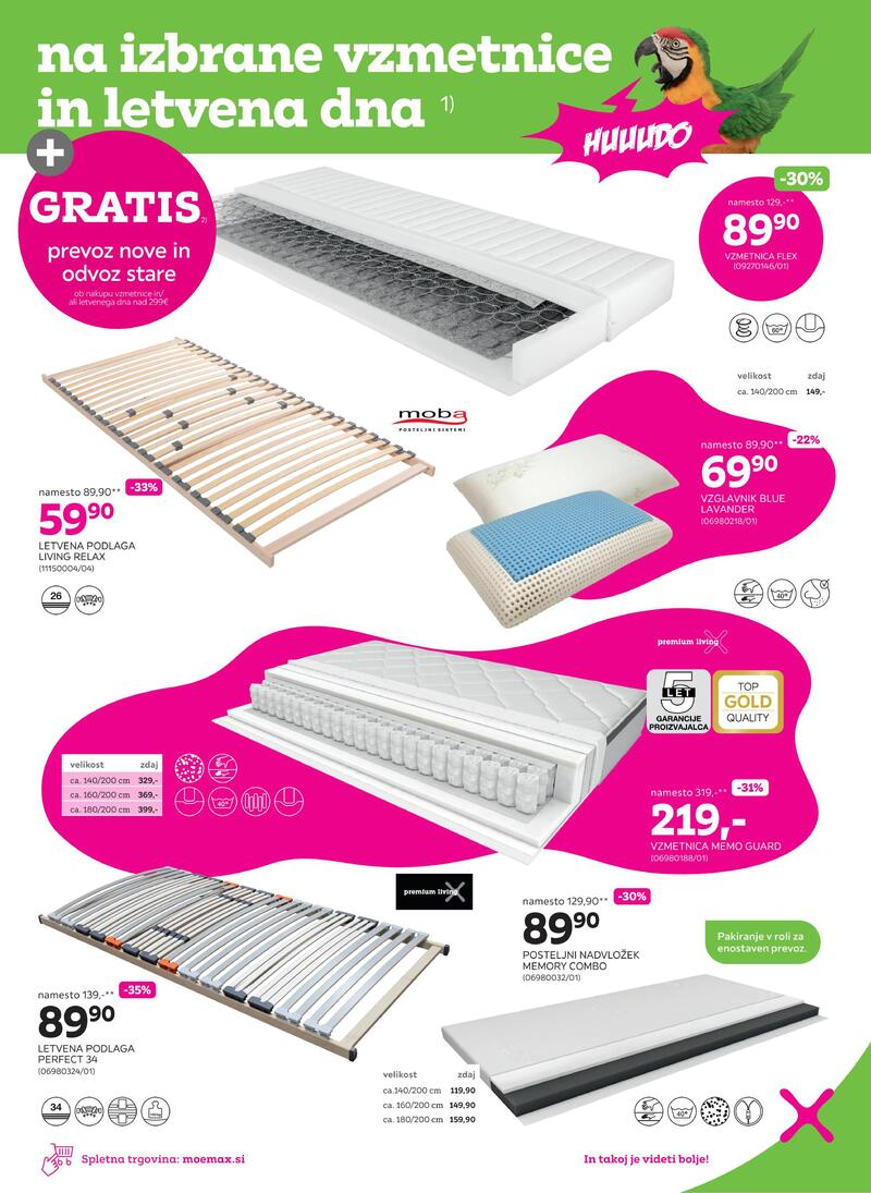 Mömax vzmetnice in letvena dna