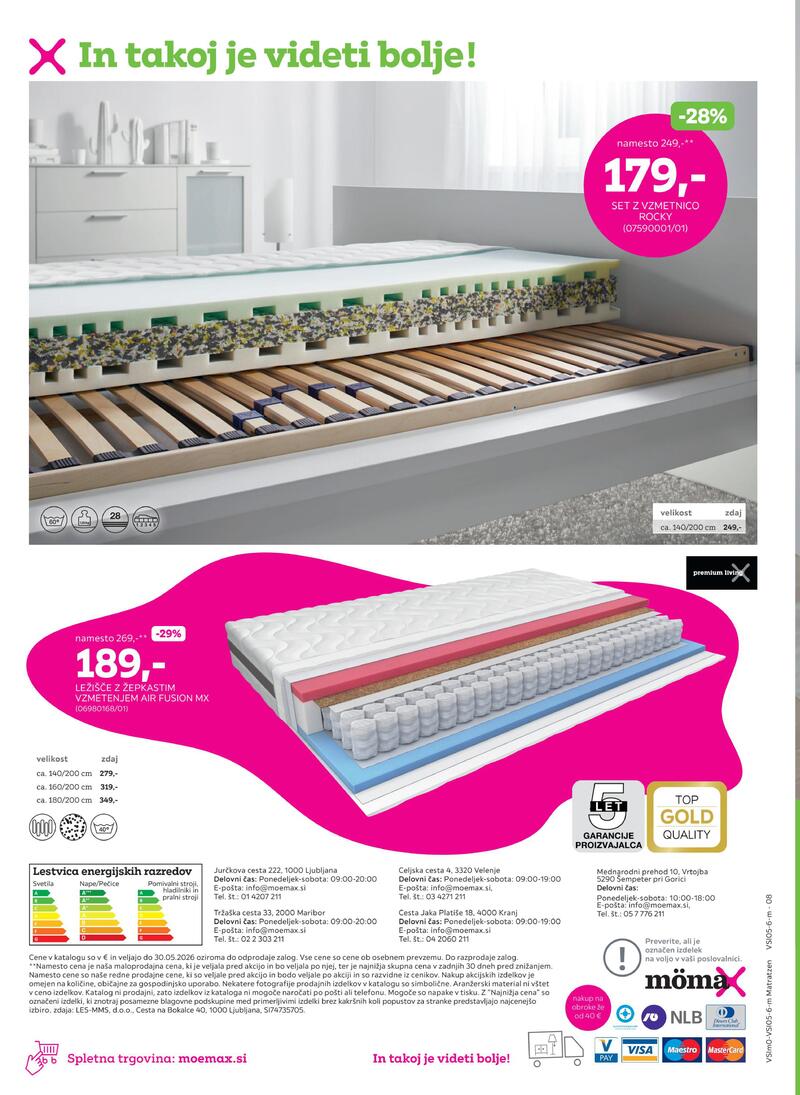 Mömax vzmetnice in letvena dna