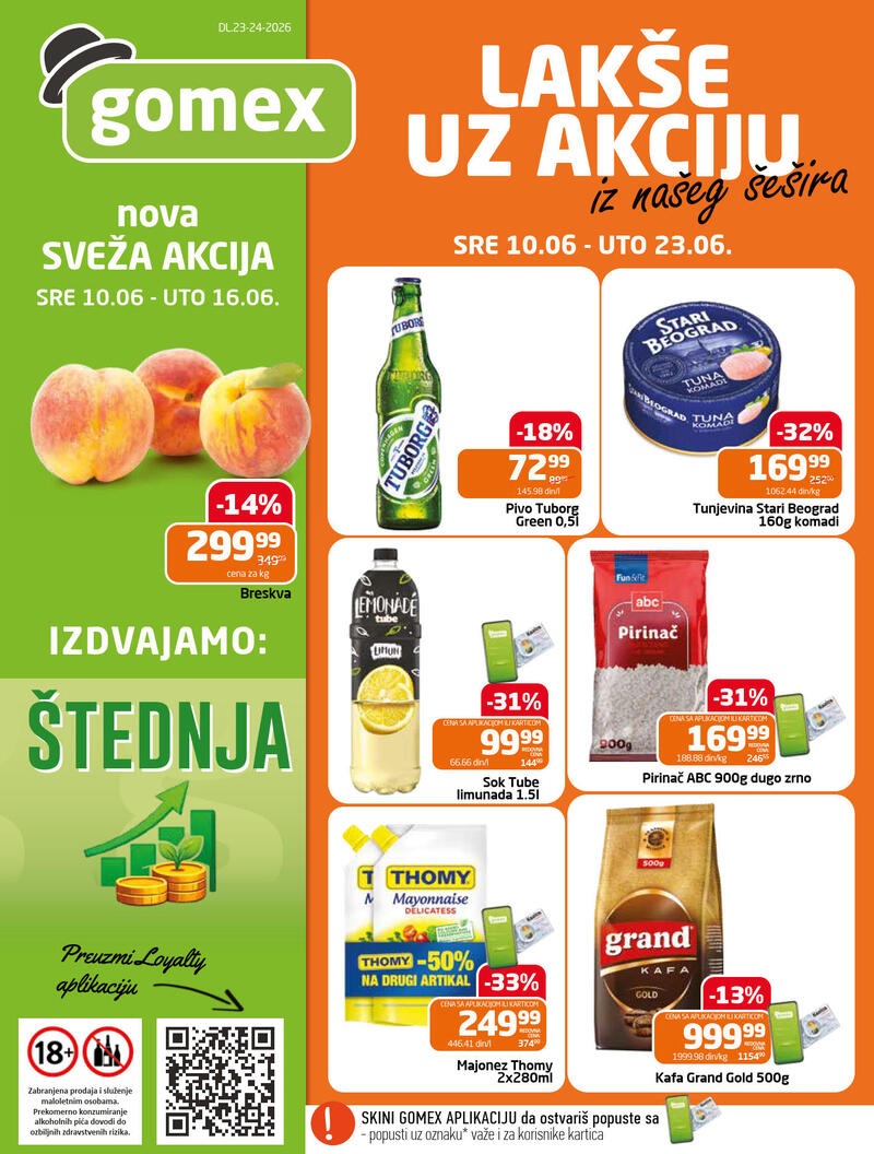 Gomex katalog akcija Gomex katalog hrana