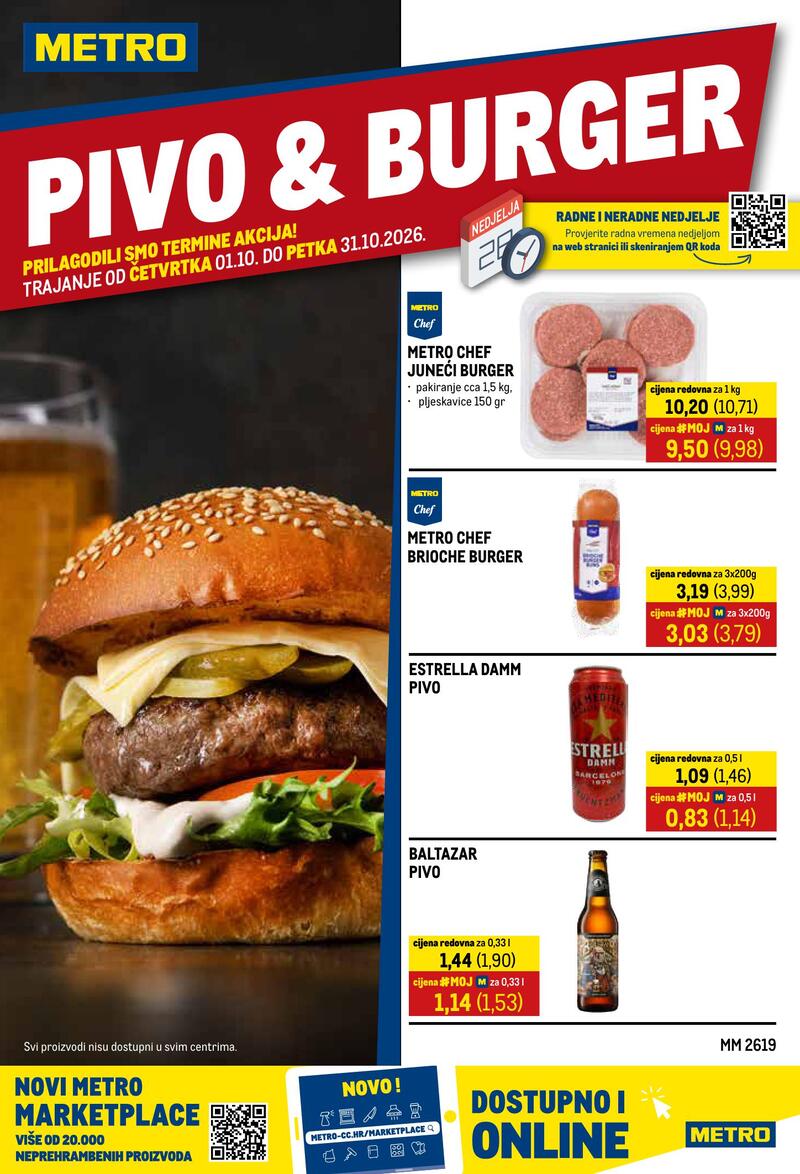 Metro katalog akcija Pivo & burger
