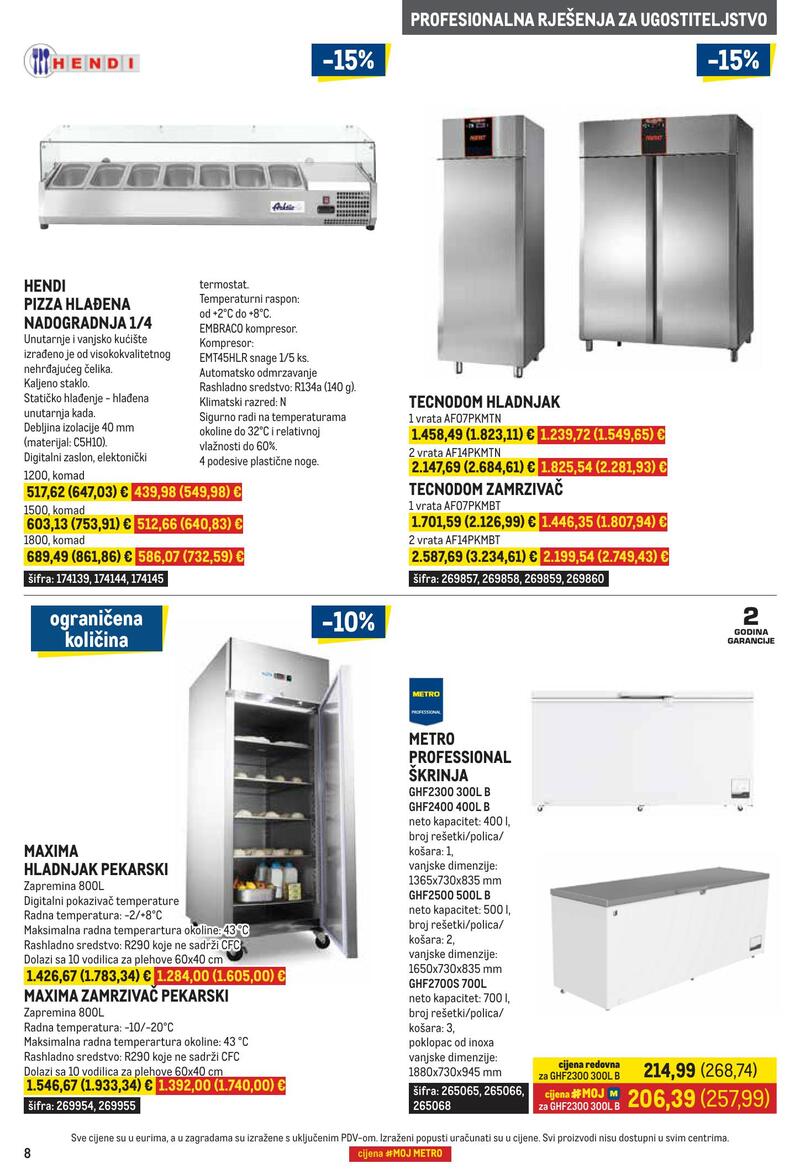 Metro gastro - ponuda proizvoda za ugostiteljstvo