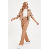 Trendyol Camel Corduroy Knitted Trousers
