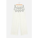 Trendyol White Embroidered Trousers