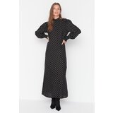 Trendyol Black Polka Dot Shoulder Button Detailed Viscose Woven Dress  cene