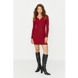 Trendyol Claret Red Cut Out Detailed Knitted Dress  cene