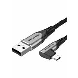 Vention usb 2.0 to micro-b right angle cable 1.5M gray aluminum alloy type(reversible design)  cene
