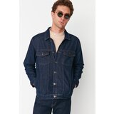 Trendyol Navy Blue Men's Regular Fit Tobacco Stitched Denim Jacket  cene
