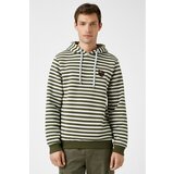 Koton Striped Sweatshirt Hooded Embroidered  cene