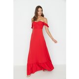 Trendyol Red Volan Detailed Evening Dress & Graduation Dress  cene