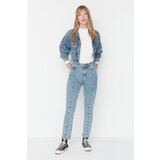 Trendyol Blue Pleated High Waist Mom Jeans  cene