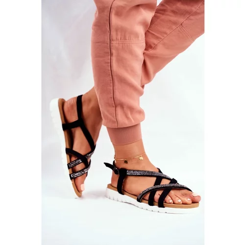 Kesi Women's Sandals Lu Boo With Zircons 406-6 Black Feen