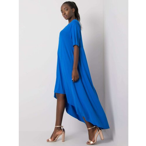 Fashionhunters RUE PARIS Dark blue loose dress  Cene