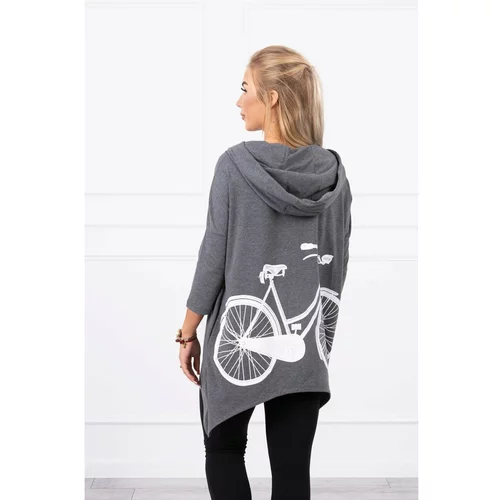 Kesi Sweatshirt with a bicycle print graphite melange