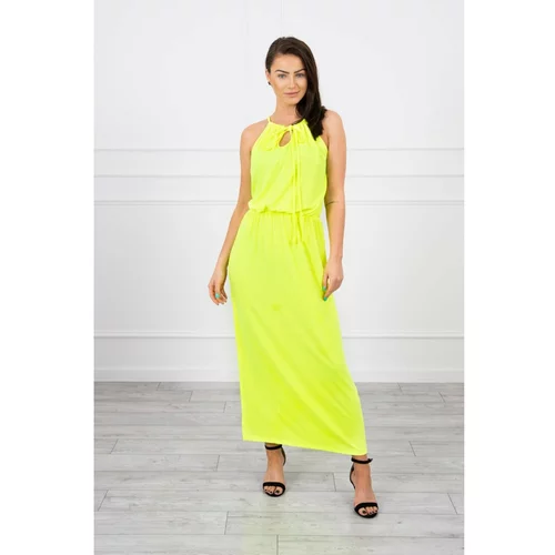 Kesi Boho dress with fly yellow neon