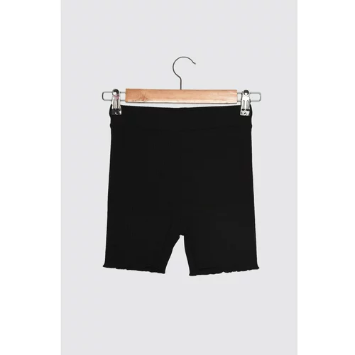 Trendyol Black Ribbed Baby Overlock Detailed Shorts Tights
