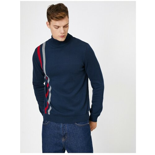 Koton Men's Navy Striped Sweater Cene