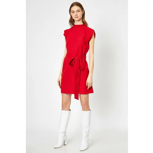 Koton Women's Red Tie Waist Dress