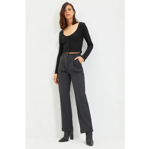 Trendyol Anthracite Straight Cut Trousers