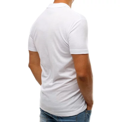 DStreet Men's white polo shirt PX0176