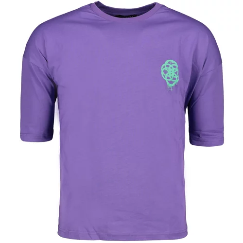Trendyol Purple Men's Oversize Fit 100% Cotton TShirt
