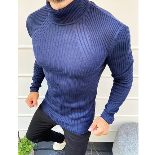 DStreet Muški tamnoplavi džemper sa rukavima WX1621 plava | svetloplava  Cene