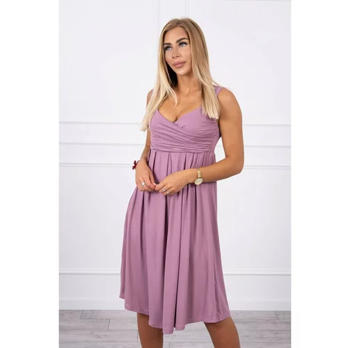 Kesi Dress with wide straps dark pink