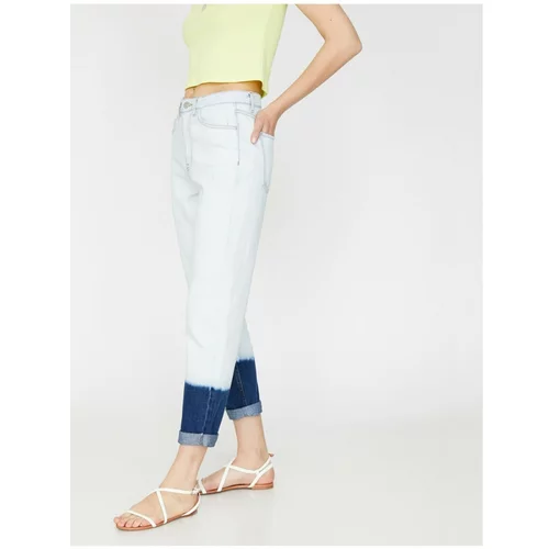 Koton Women's Mom Jeans - High Waist Relaxed Fit Slim Leg Pants