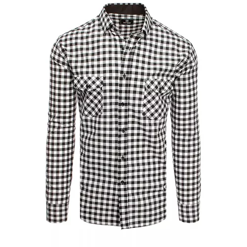 DStreet Black and white checkered men's shirt DX2117