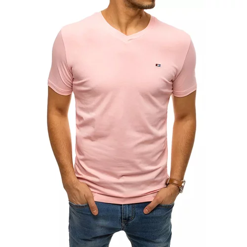 DStreet Pink RX4466 men´s plain t-shirt