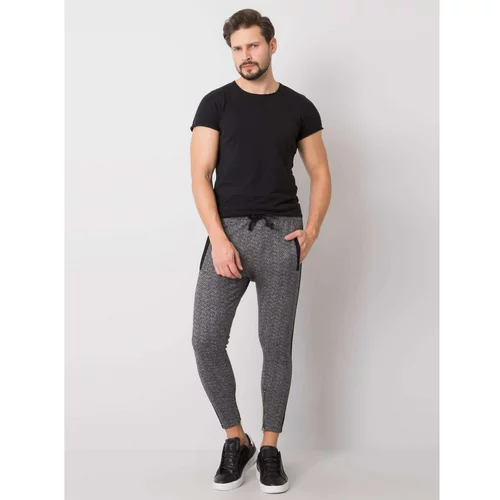 Fashionhunters Black and gray men's sweatpants