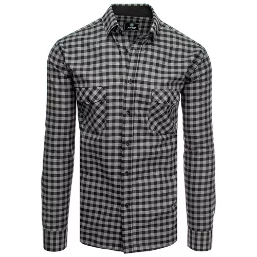 DStreet Black and gray checkered men's shirt DX2119