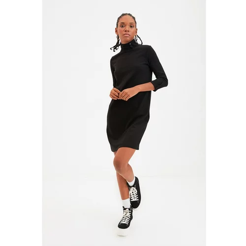Trendyol Black Collar Knitted Dress