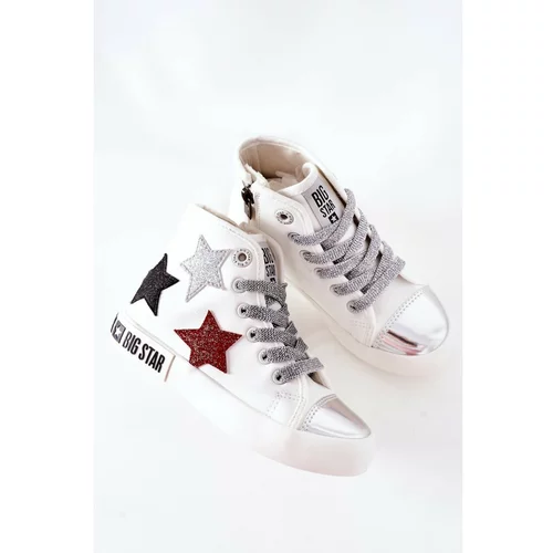 Kesi Children's High Sneakers With A Zipper BIG STAR II374029 White