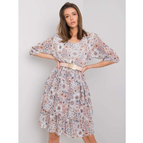 Fashionhunters Pink dress with floral patterns Cene