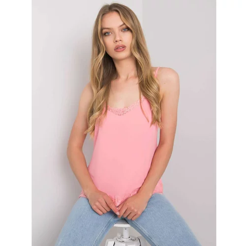 Fashionhunters Light pink top with lace