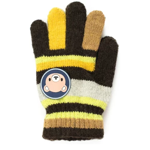Art of Polo Kids's Gloves Rkq054-5 Brown/Yellow