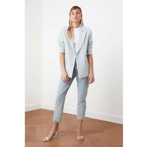 Trendyol Light Blue Button Detailed Double Breasted Blazer Jacket